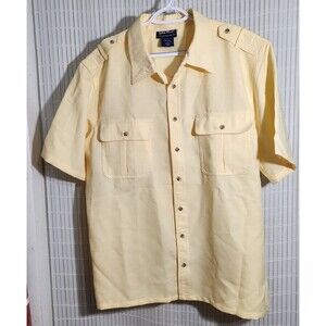 John Blair Short Sleeve Shirt For Men Size XL Color Yellow Pockets